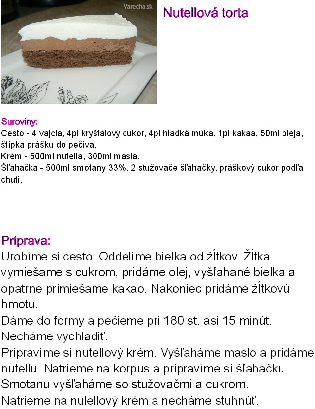 Nutellová torta