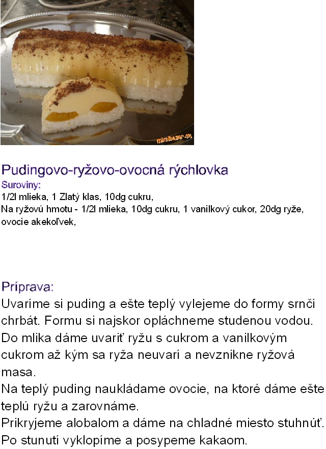 Pudingovo-ryžovo-ovocná rýchlovka